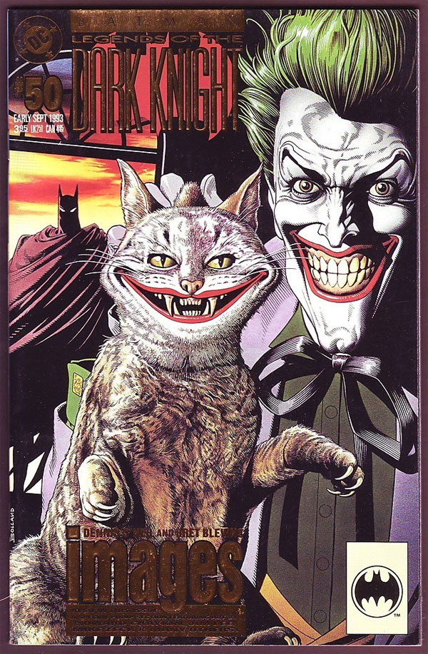 The 1993 cover the statue is based on, with art by Brian Bolland.